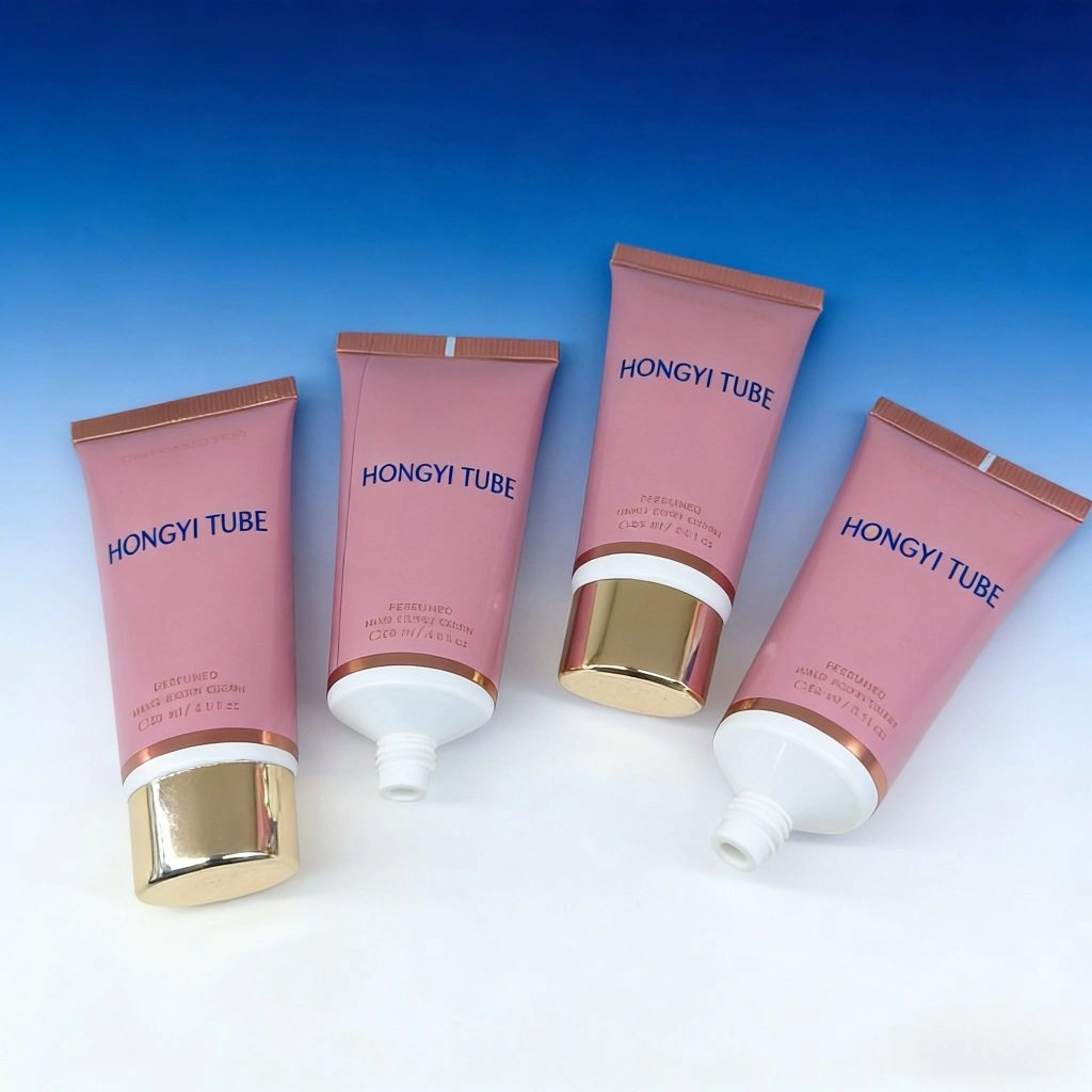 80 ml, 40mm inner diameter, dark pink label paper, high-end PE soft tube packaging container