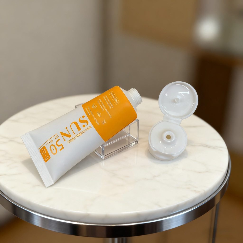 White matte PE soft tube with flip-top cap for facial cleanser packaging