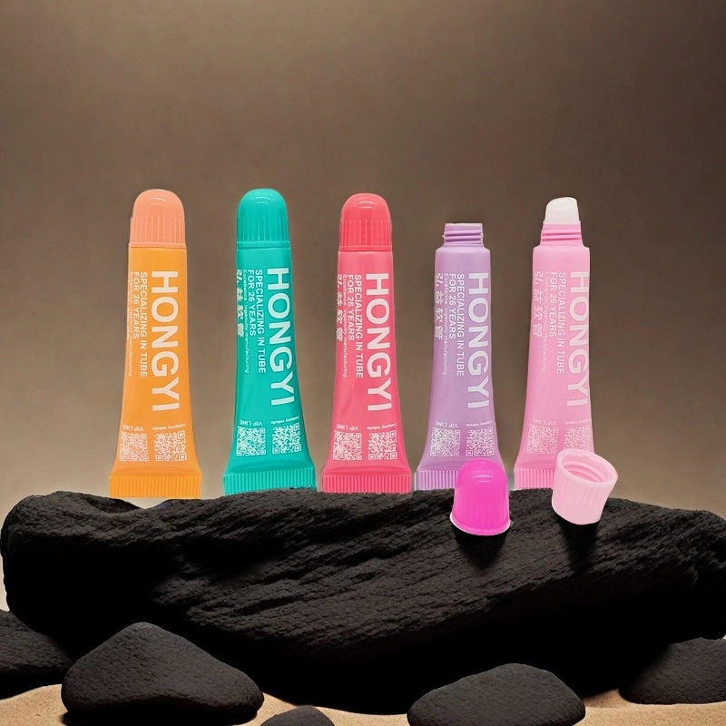 colorful squeeze lip gloss tubes display