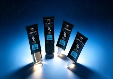 46 grams/mL, matte black, oval-shaped PE soft tube